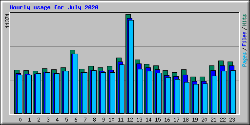 Hourly usage for July 2020